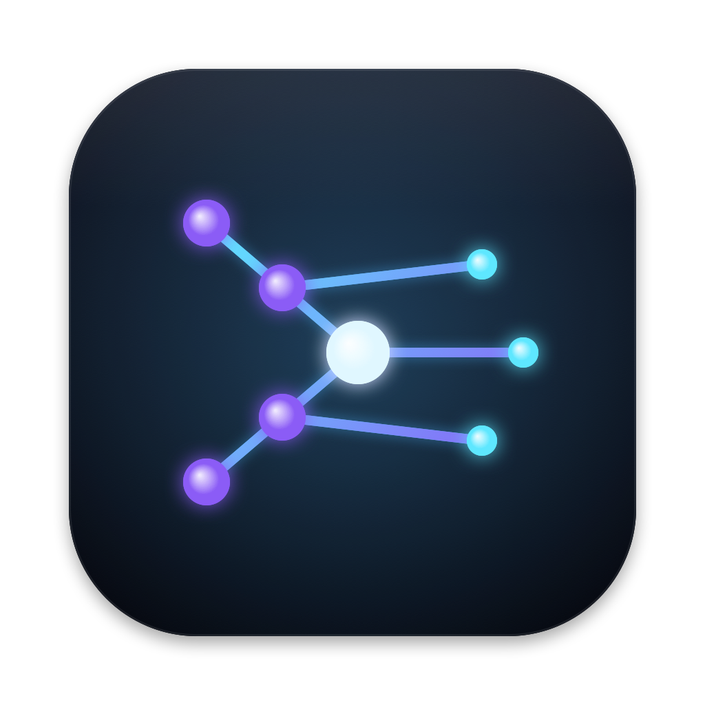 Ante app icon: a prompt chevron drawn from glowing nodes